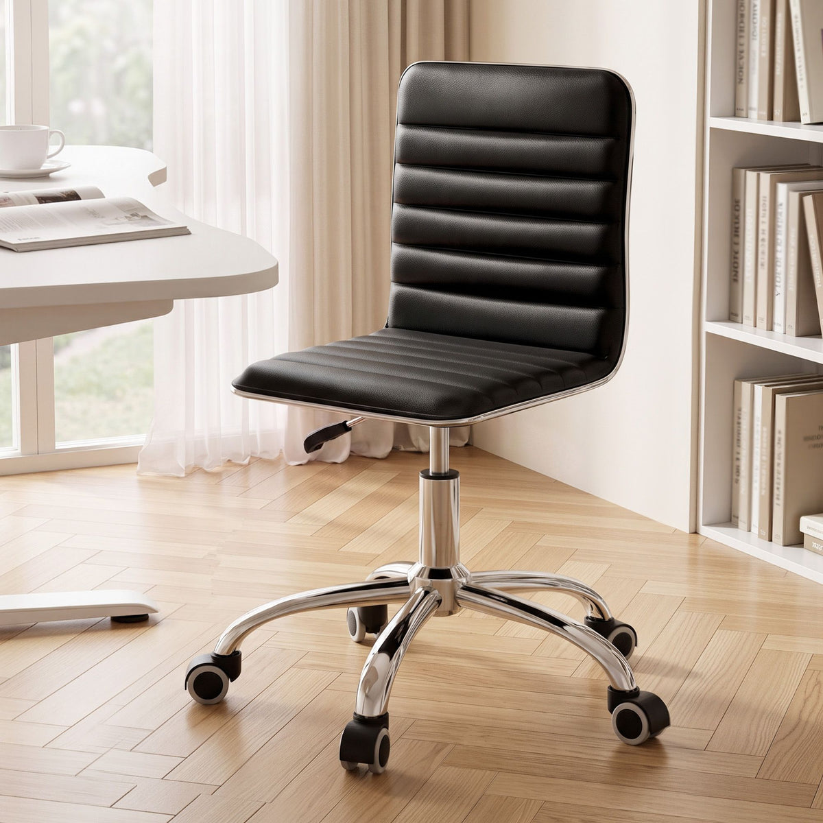 Artiss Office Chair Conference Chairs PU Leather Low Back Black