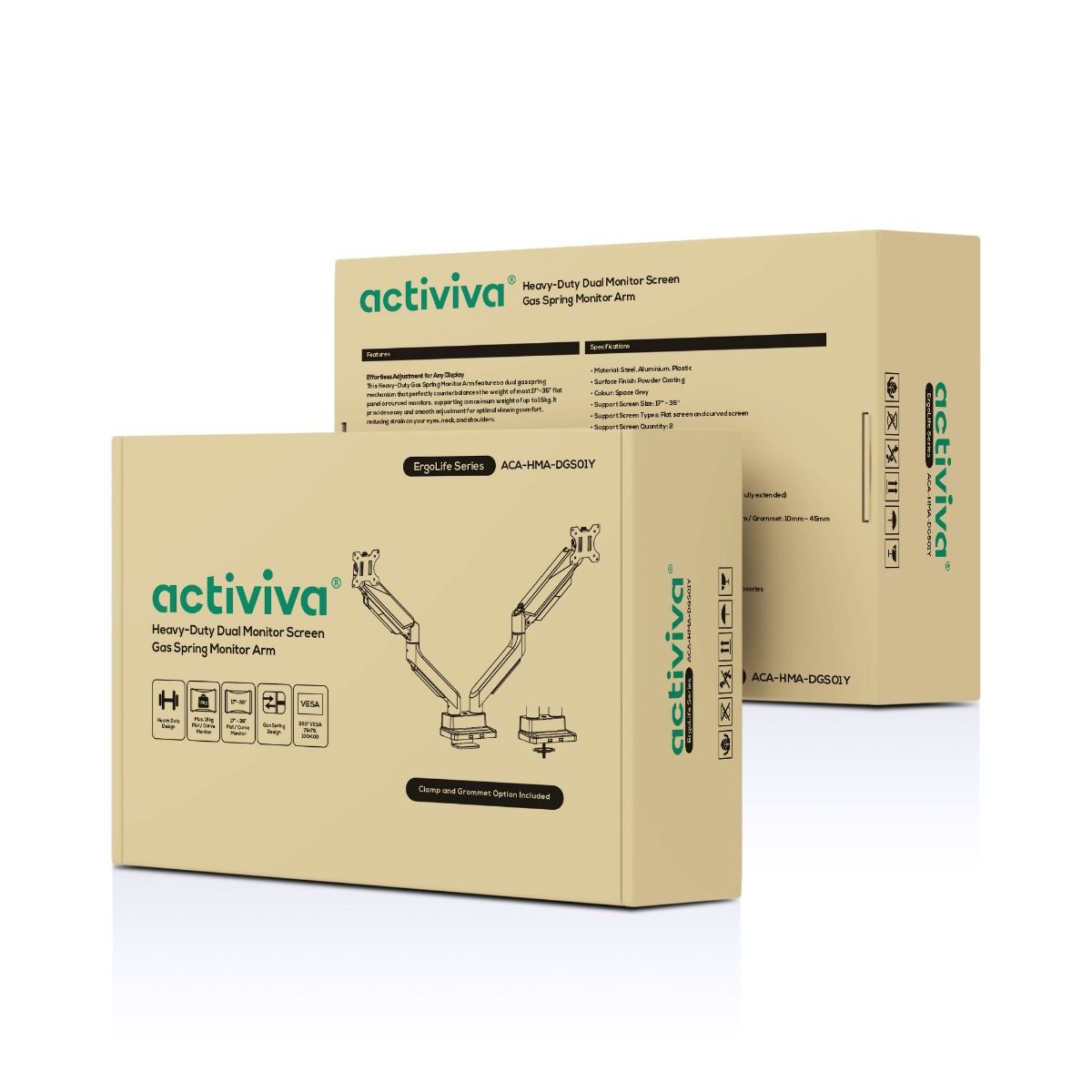 Activiva Heavy Duty Dual Monitor Screen Gas Spring Monitor Arm