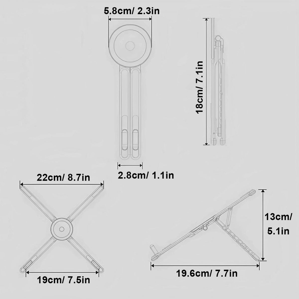 Orange Foldable Magnetic Phone & Tablet Stand Aluminium Alloy Laptop Holder Adjustable Desktop Stand for Mobile Phone, Tablet and Notebook