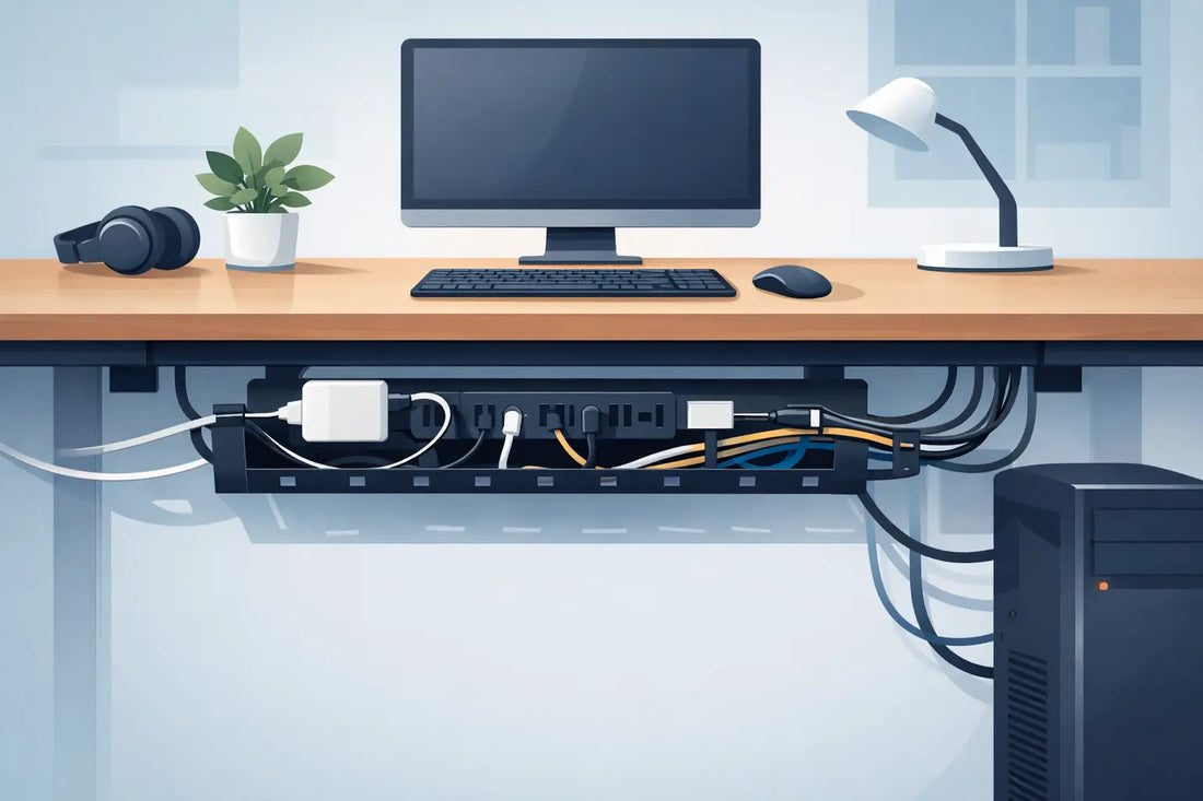 Under Desk Cable Tray for a Cleaner Setup