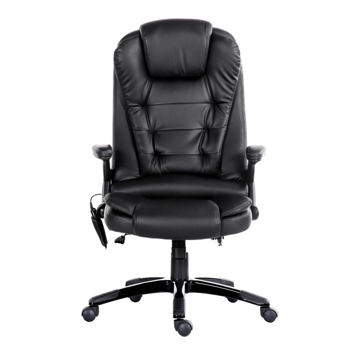 Restora by Officemode – Heated 8‑Zone PU Leather Massage Recliner Chair (Black)