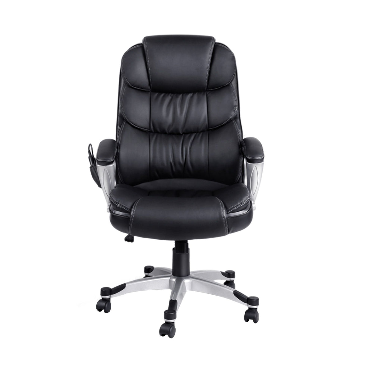 Restora by Officemode – 8‑Zone PU Leather Massage Recliner Office Chair (Black)