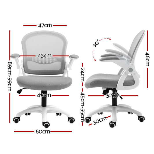 Artiss Mesh Office Chair Mid Back Grey