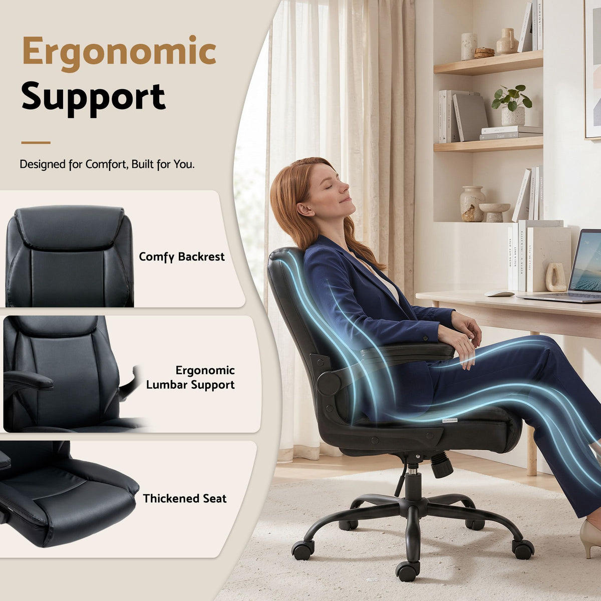 Artiss Executive Office Chair Mid Back Black