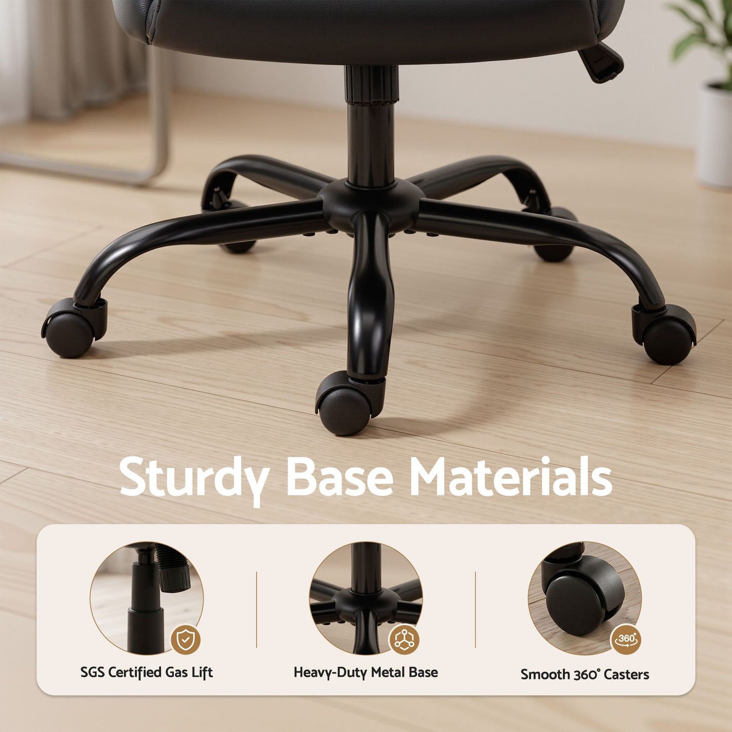 Artiss Executive Office Chair Mid Back Black