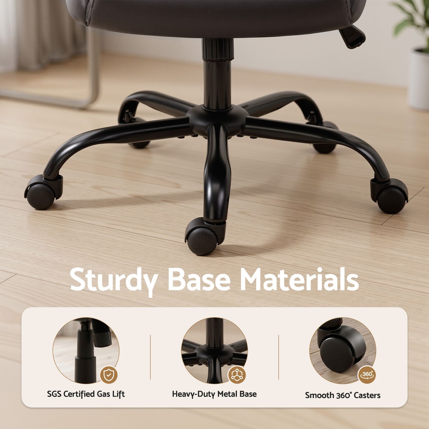 Artiss Executive Office Chair Mid Back Brwon