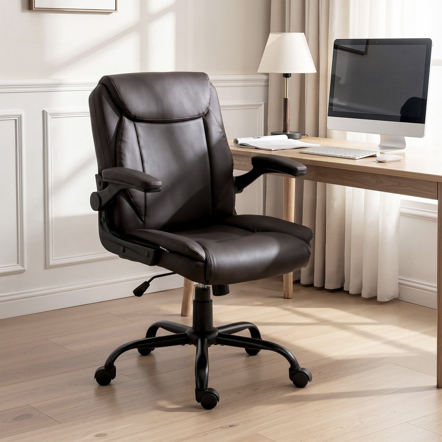 Artiss Executive Office Chair Mid Back Brwon