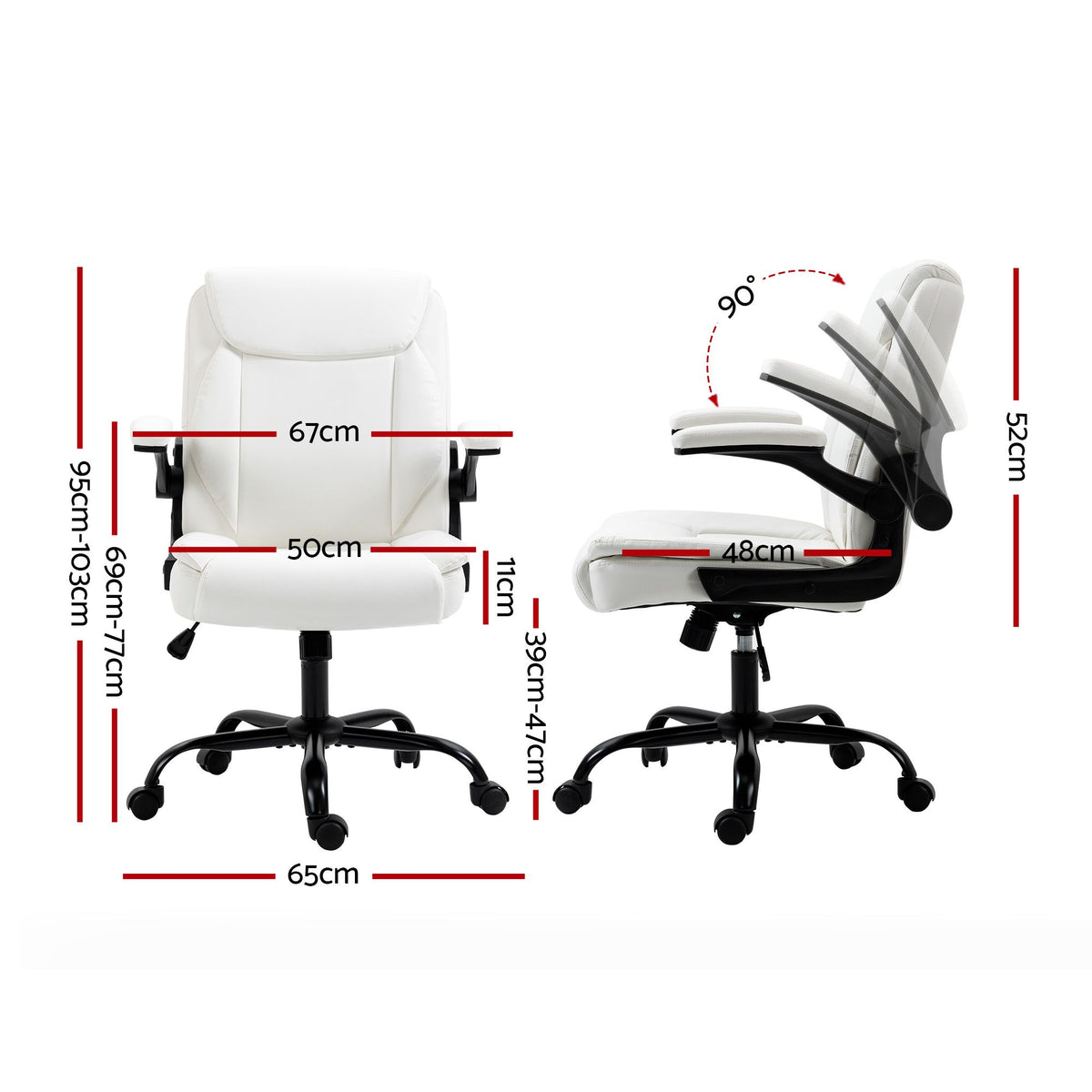 Artiss Executive Office Chair Mid Back White