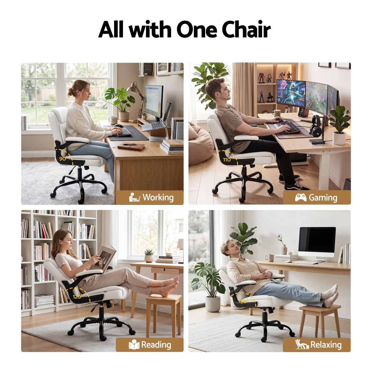 Artiss Executive Office Chair Mid Back White