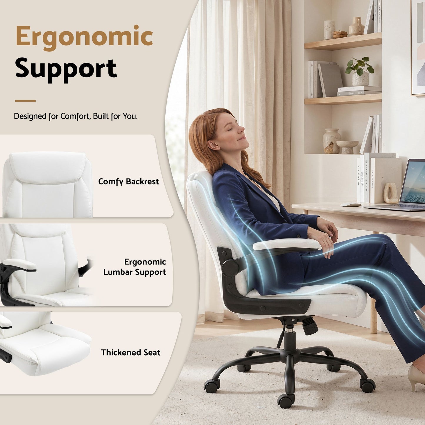 Artiss Executive Office Chair Mid Back White