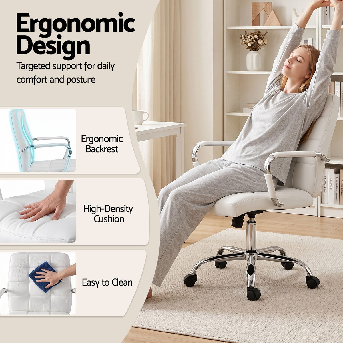 Artiss Office Chair Seat PU Work Computer Desk Chairs