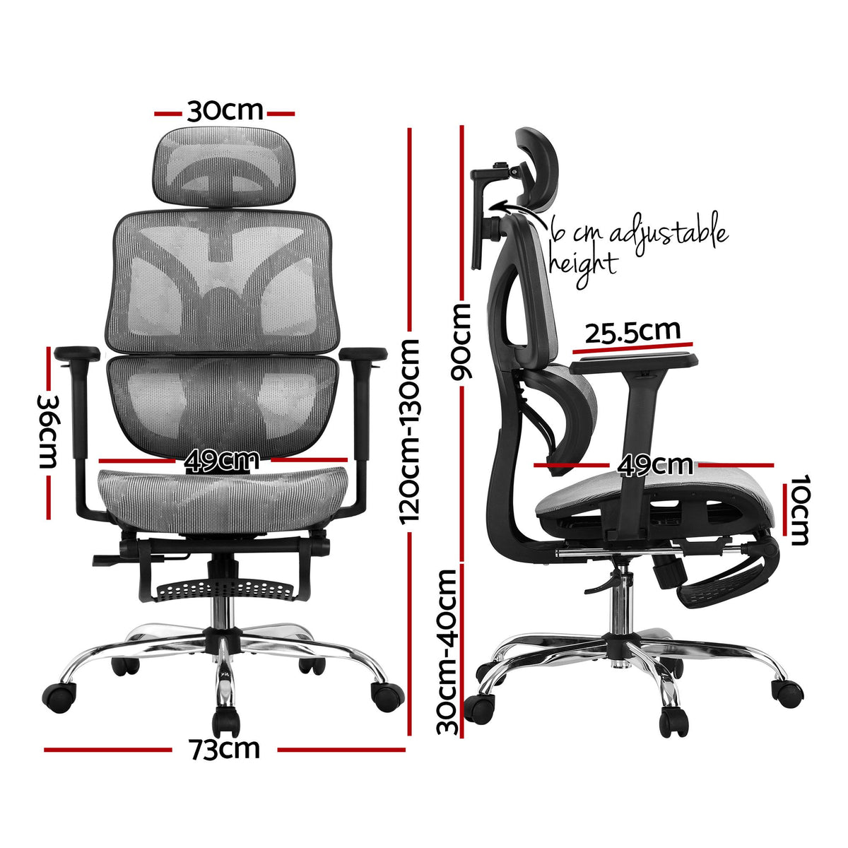 Artiss Mesh Back Ergonomic Office Chair Grey