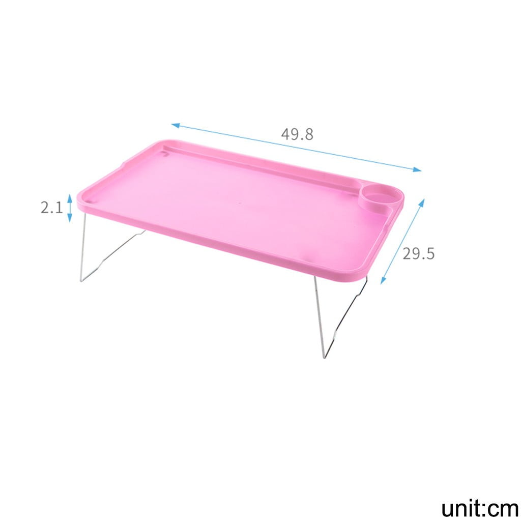 Foldable Lap Desks Laptop Tray for Bed or Couch,Portable Breakfast Serving Tray with Folding Legs, Vuyungers Lightweight Mini Lazy Small Table, Laptop Stand for Working, Reading and Writing Hot Pink