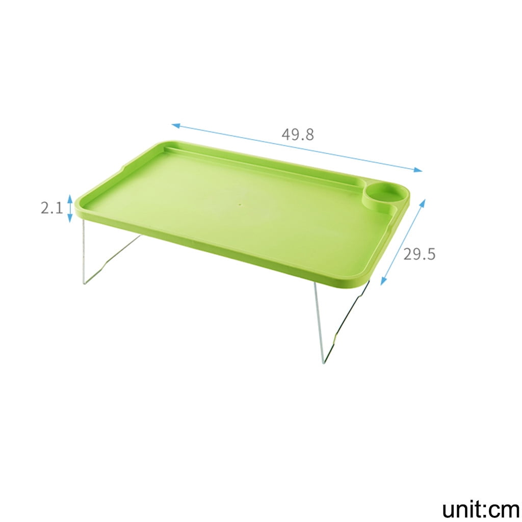 Foldable Lap Desks Laptop Tray for Bed or Couch,Portable Breakfast Serving Tray with Folding Legs, Vuyungers Lightweight Mini Lazy Small Table, Laptop Stand for Working, Reading and Writing White