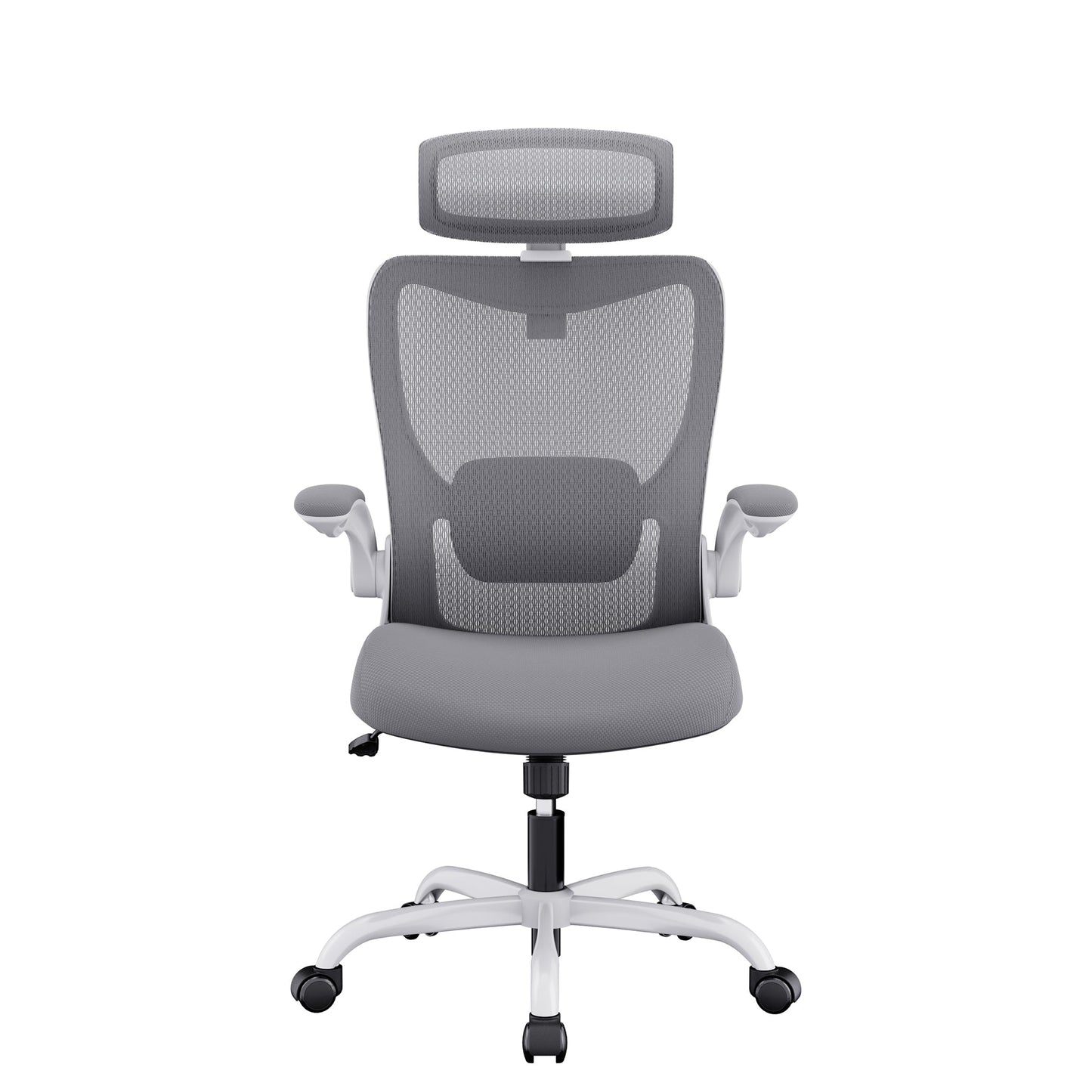 MONA Ergonomic High Mesh Back Flipped Armrest Task Chair In Grey