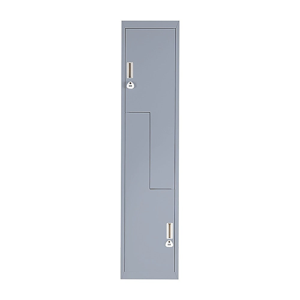 Grey Two-Door L-shaped Office Gym Shed Storage Lockers