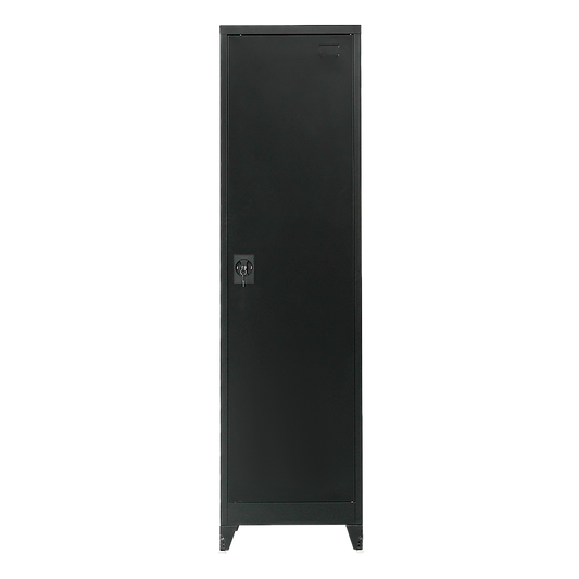 Single-Door Metal Tall Cabinet Shelf Storage for Home Office Gym