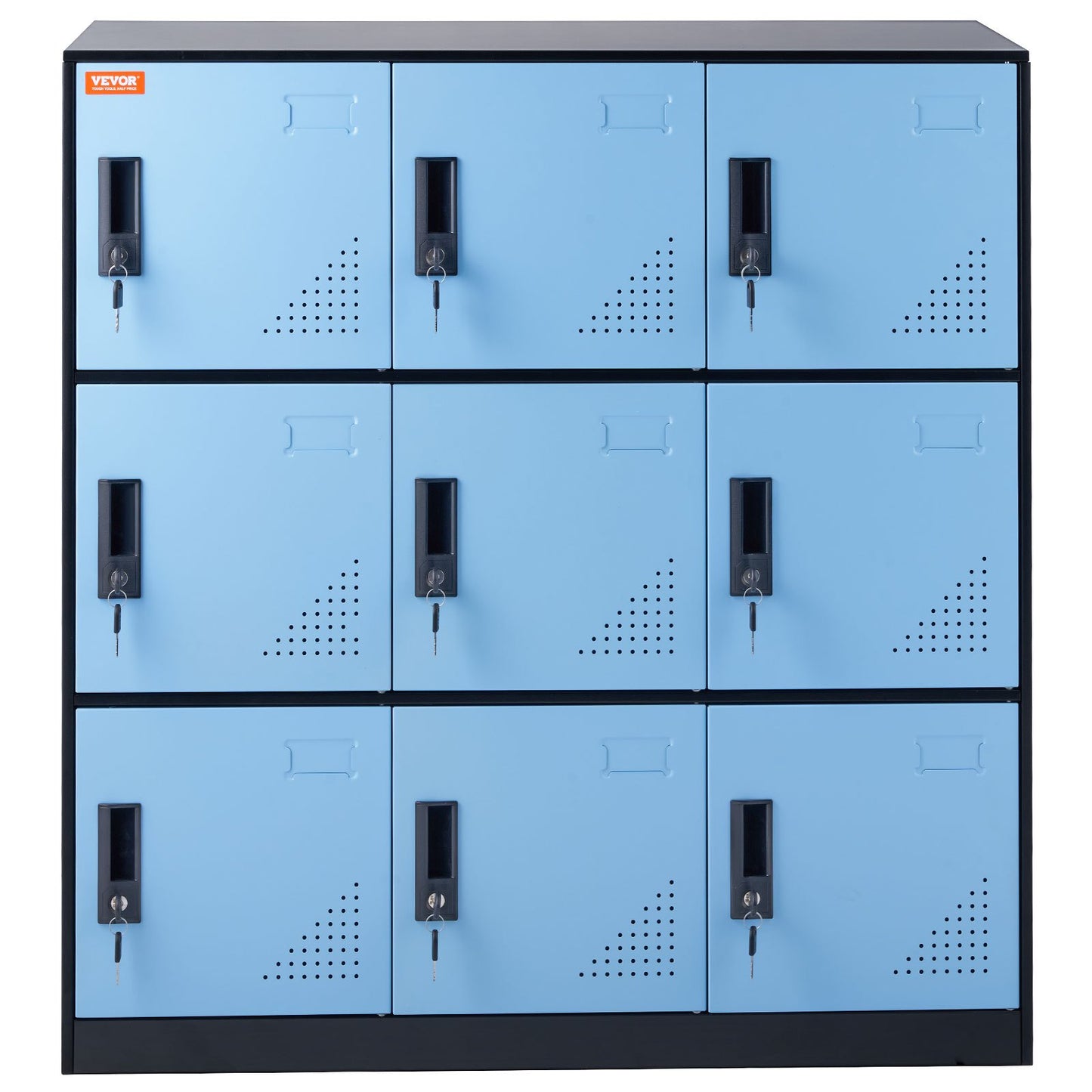 VEVOR 9 Doors Metal Storage Cabinet Employees Steel Storage Cabinet Office Black